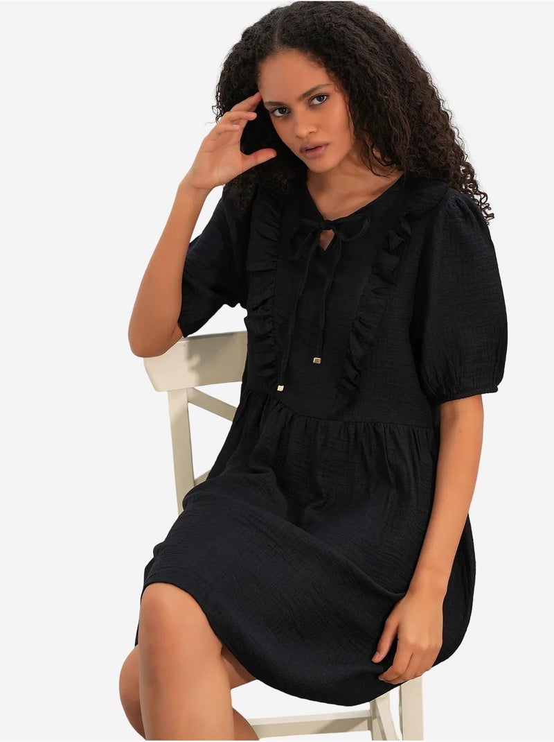 Bdart robe smock mini trapèze femme Noir - Kiabi