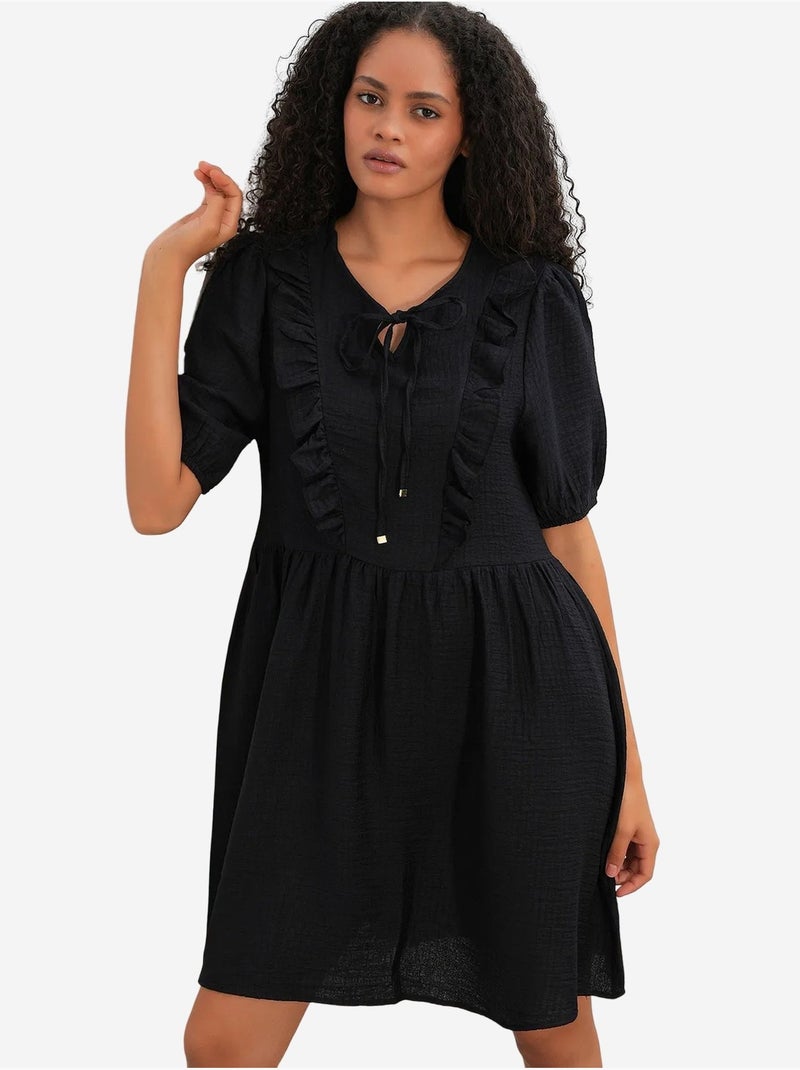 Bdart robe smock mini trapèze femme Noir - Kiabi