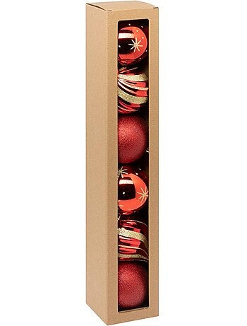 Boule de noël plastique 100mm x6 or
