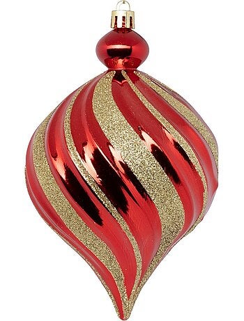 Boule de noël plastique 100mm x6 or