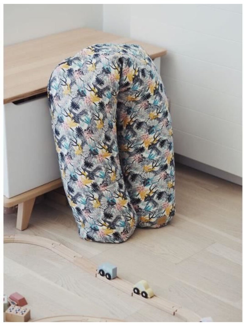 Béaba - big flopsy™ - coussin de grossesse et d'allaitement - fleur de coton® - 180 cm - jungle Gris - Kiabi