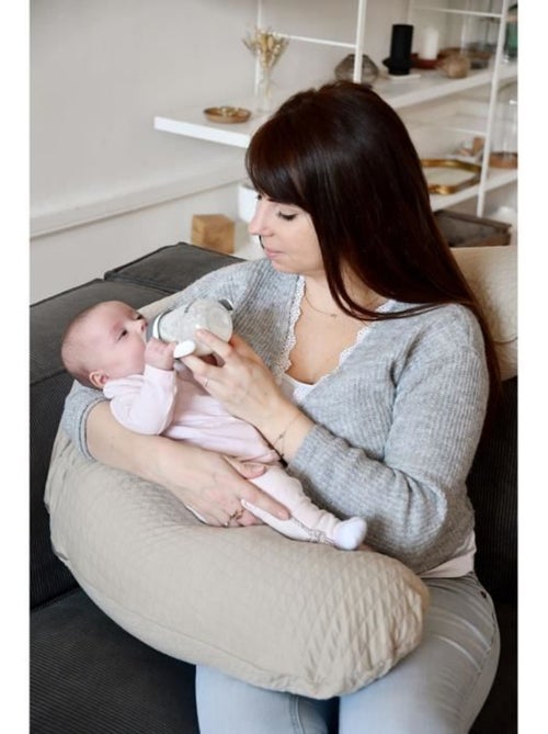 Béaba - big flopsy™ - coussin de grossesse et d'allaitement - fleur de coton® - 180 cm - lin - Kiabi
