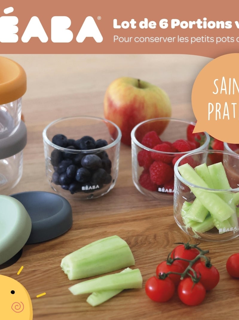 Béaba - Coffret 6 portions verre Multicolore - Kiabi