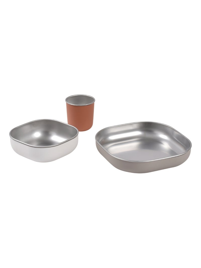 Béaba - Coffret repas inox terracotta Marron - Kiabi