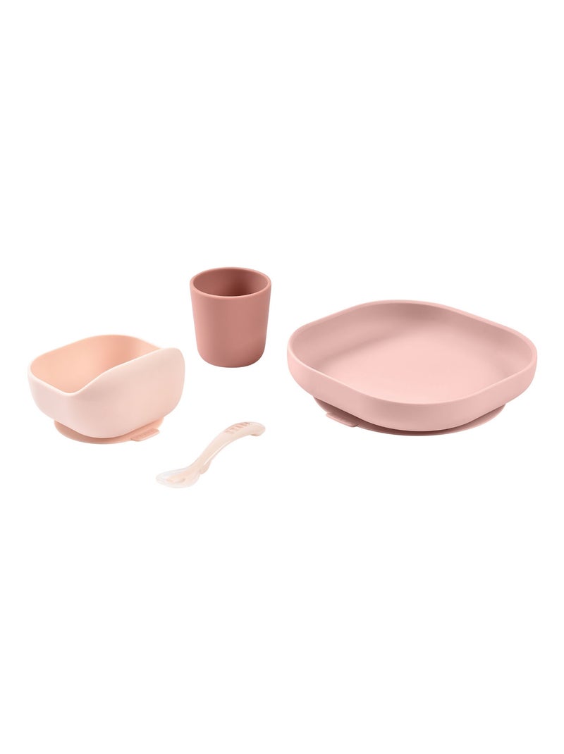 Béaba - Coffret repas silicone Rose - Kiabi