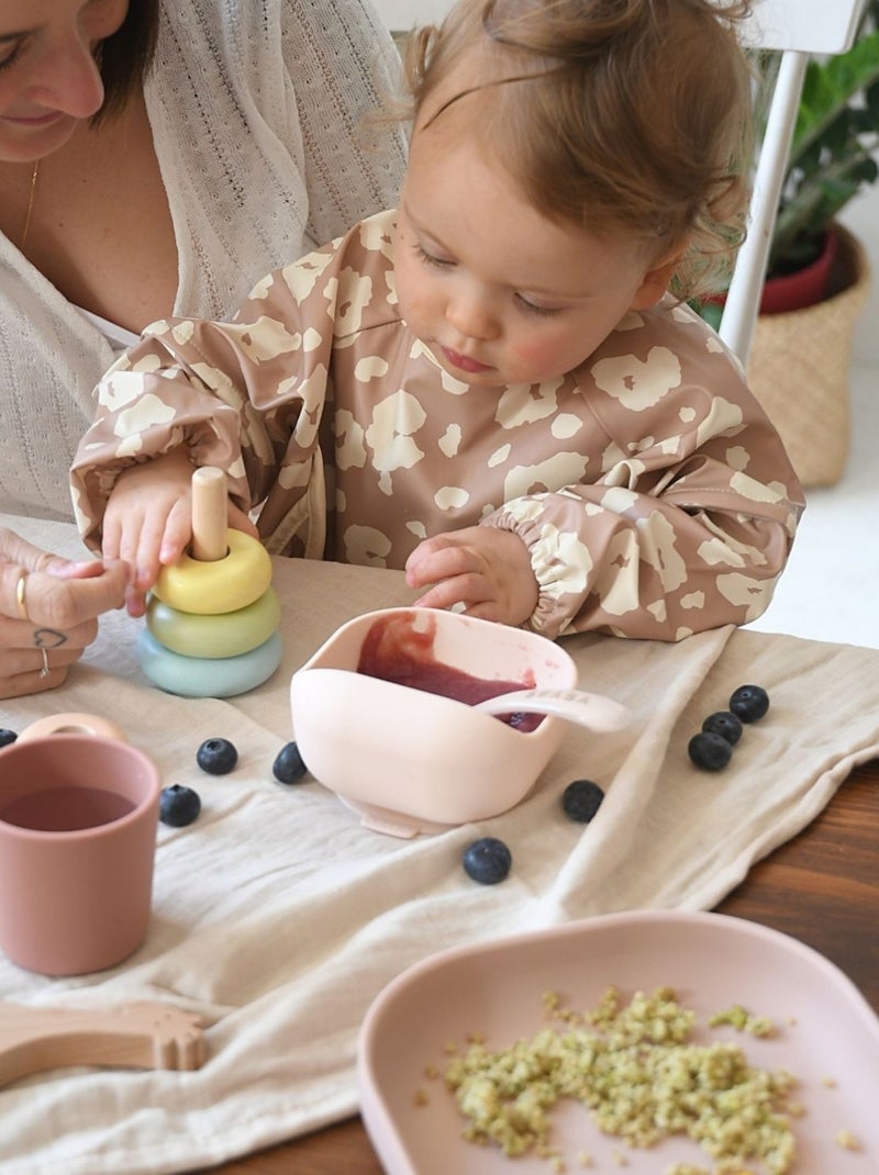 Béaba - Coffret repas silicone Rose - Kiabi