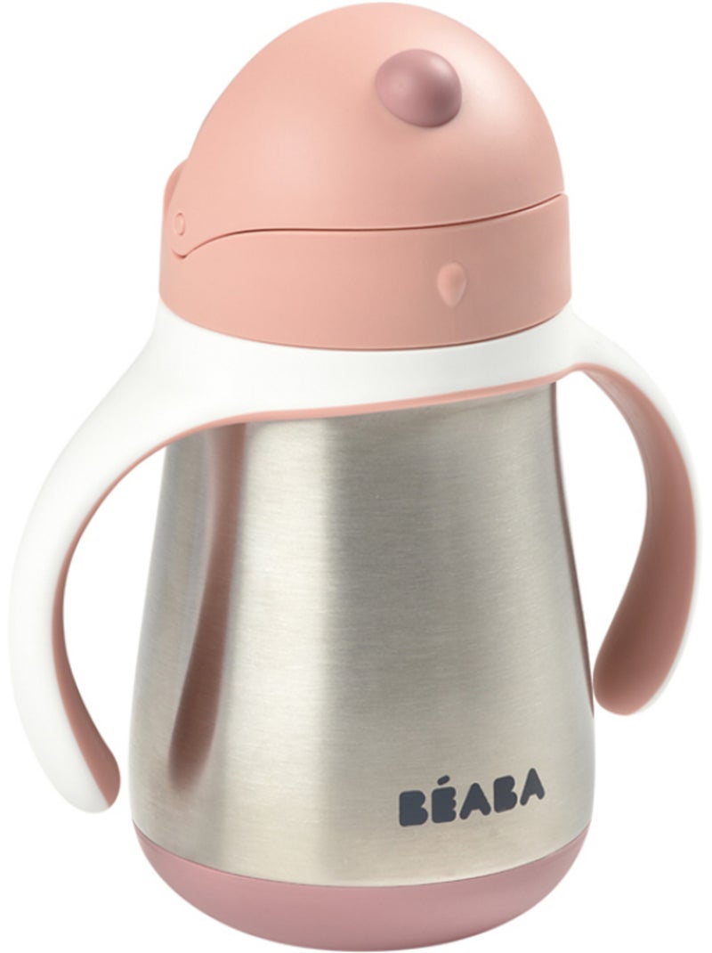 Béaba - Gourde à paille en inox Rose - Kiabi
