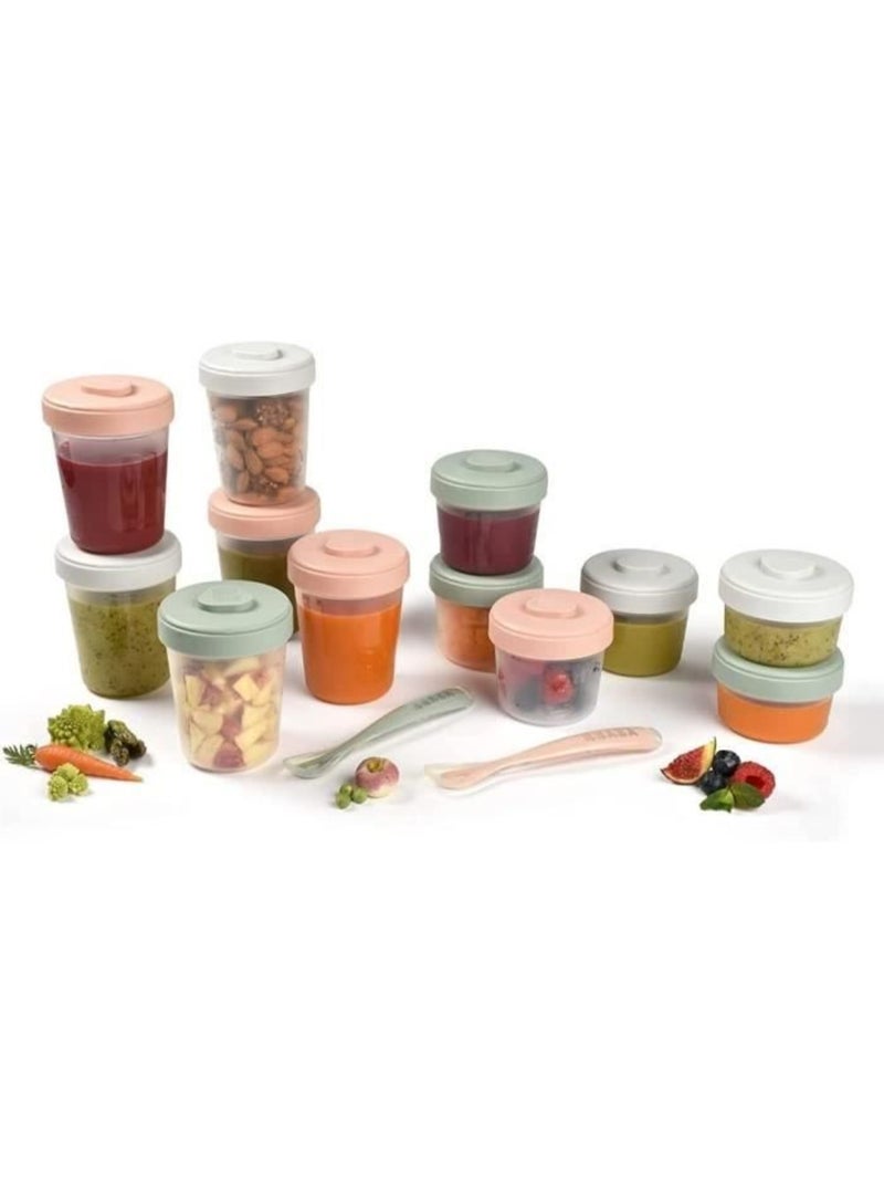 Béaba - pack 1er repas avec pots de conservation et cuillères Rose - Kiabi