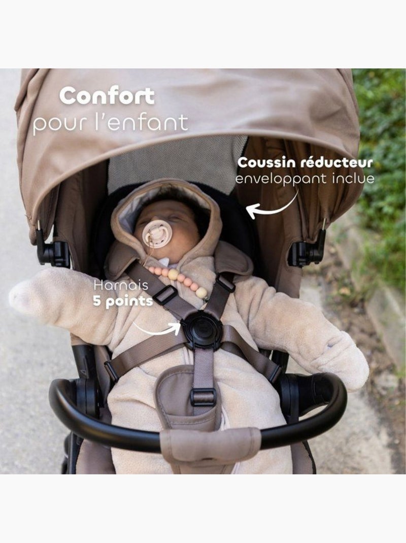 Beaba - poussette - baby cruiser 360° - 4 roues - pralin Marron - Kiabi