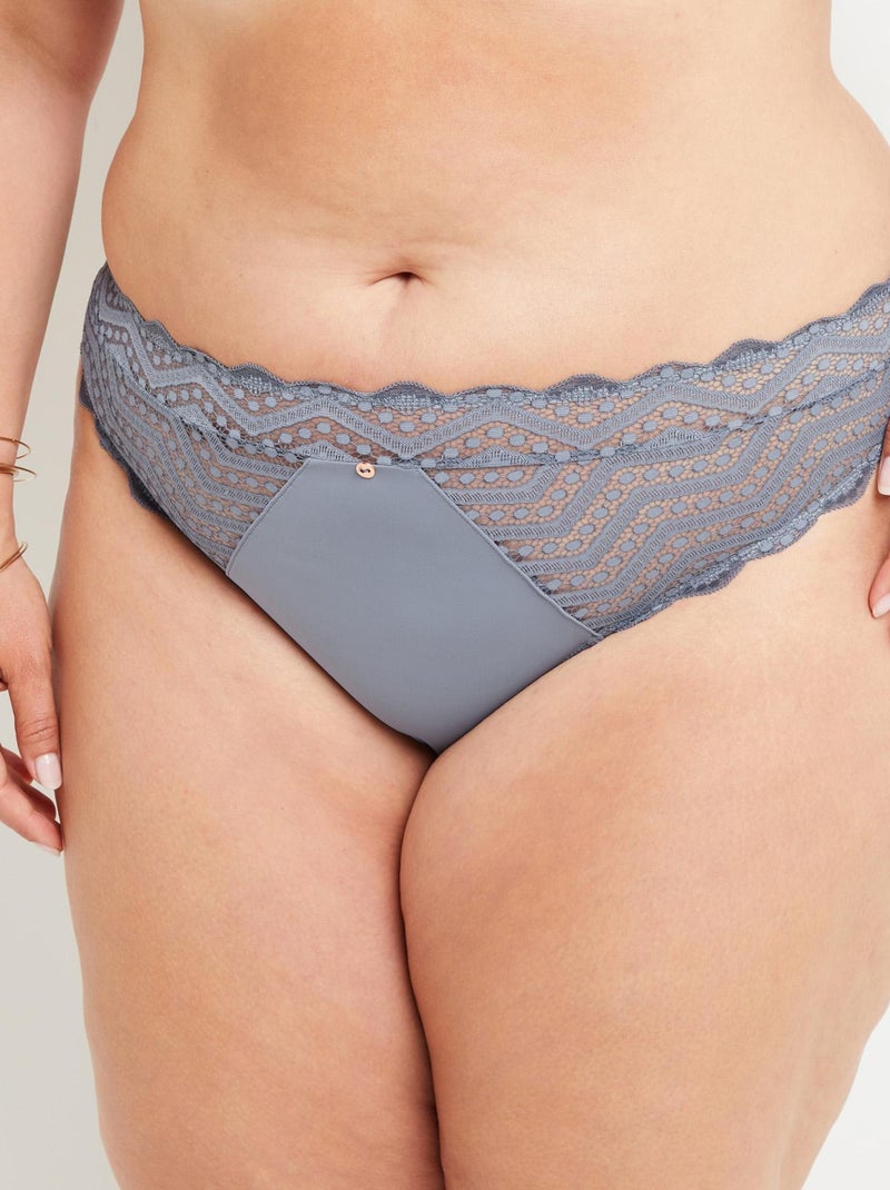 Beatrice tanga dentelle Bleu clair - Kiabi