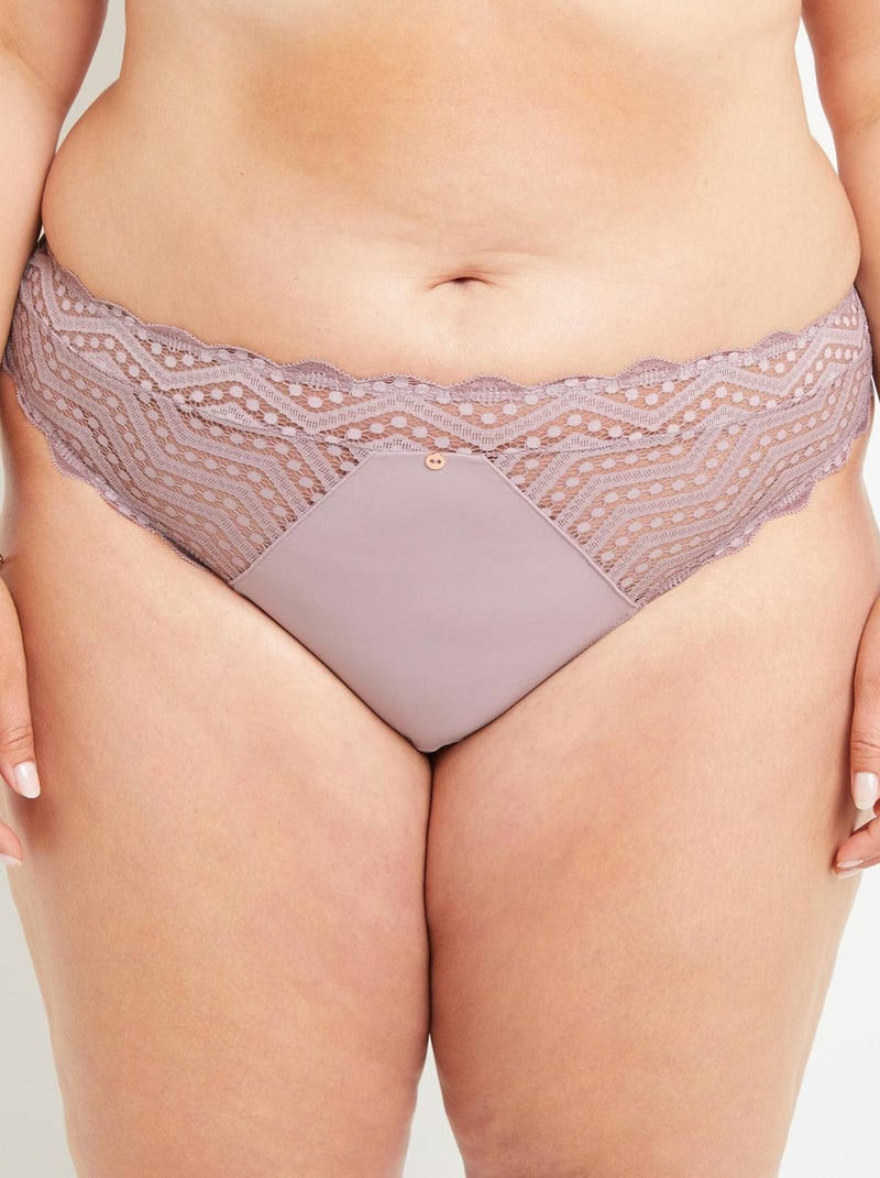 Beatrice tanga dentelle Mauve lilas - Kiabi