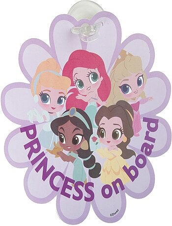 Bébé à bord avec Ariel, Belle, Jasmine, Aurore et Cendrillon- Disney – ventouse, fleur