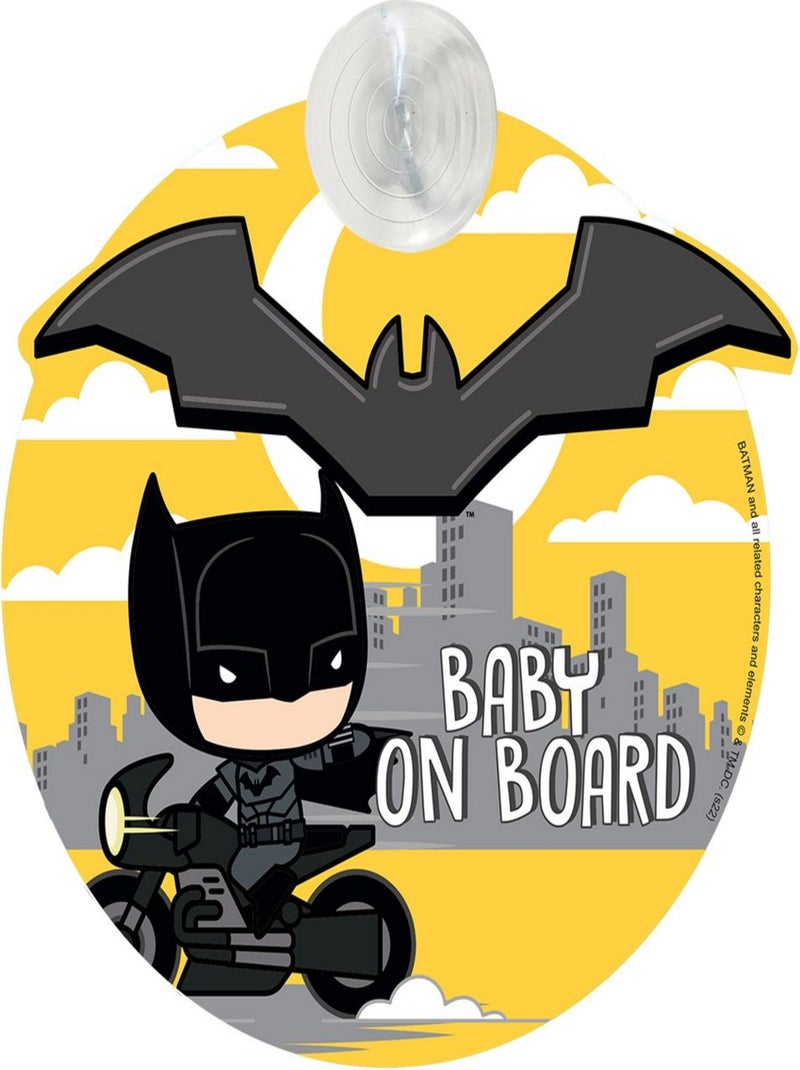 Bébé à bord, panneau de sécurité voiture DC Comics Batman avec ventouse et graphismes héros Noir - Kiabi