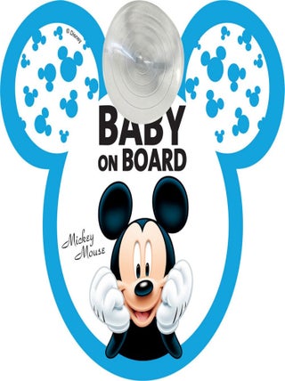 Bébé à bord, panneau sécurité voiture Disney Mickey Mouse avec ventouse et graphismes colorés