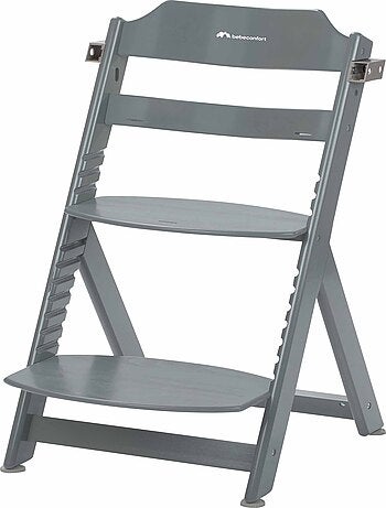 BEBE CONFORT Timba Chaise haute bébé, Chaise bois, De 6 mois à 10 ans (30kg), Warm Grey