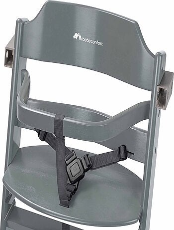 BEBE CONFORT Timba Chaise haute bébé, Chaise bois, De 6 mois à 10 ans (30kg), Warm Grey