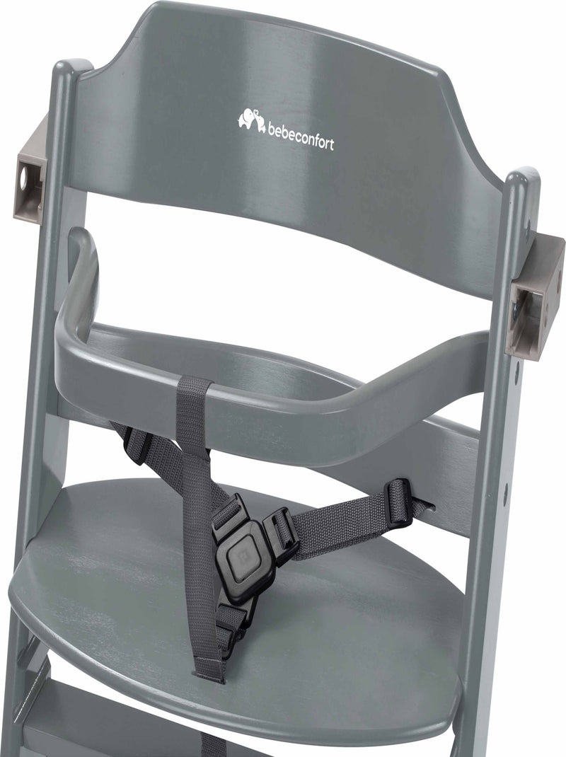 BEBE CONFORT Timba Chaise haute bébé, Chaise bois, De 6 mois à 10 ans (30kg), Warm Grey Gris clair - Kiabi