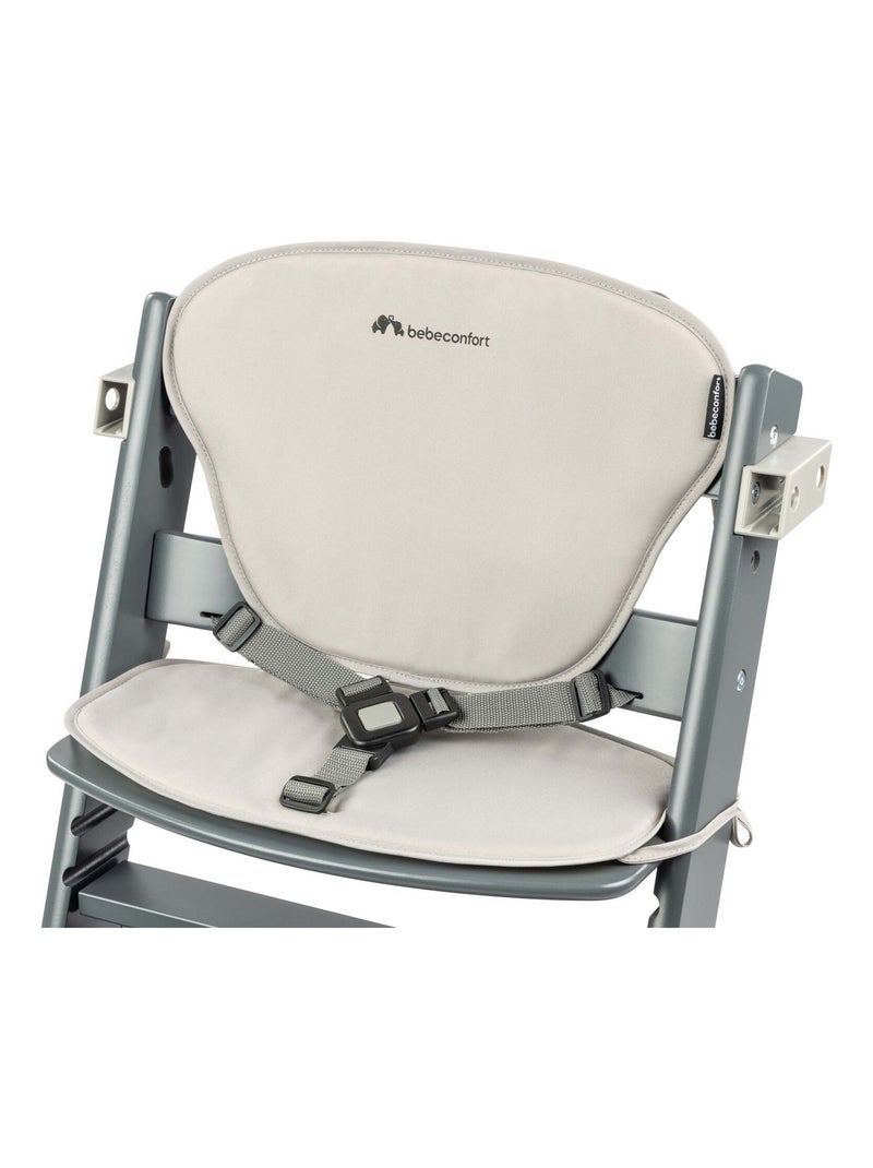 BEBE CONFORT Timba Chaise haute bébé en bois avec coussin, De 6 mois à 10 ans (30kg), Gray Mist Gris Gris anthracite - Kiabi
