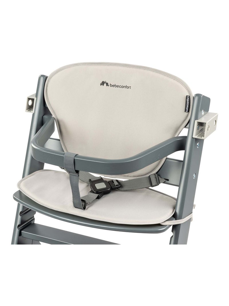 BEBE CONFORT Timba Chaise haute bébé en bois avec coussin, De 6 mois à 10 ans (30kg), Gray Mist Gris Gris anthracite - Kiabi