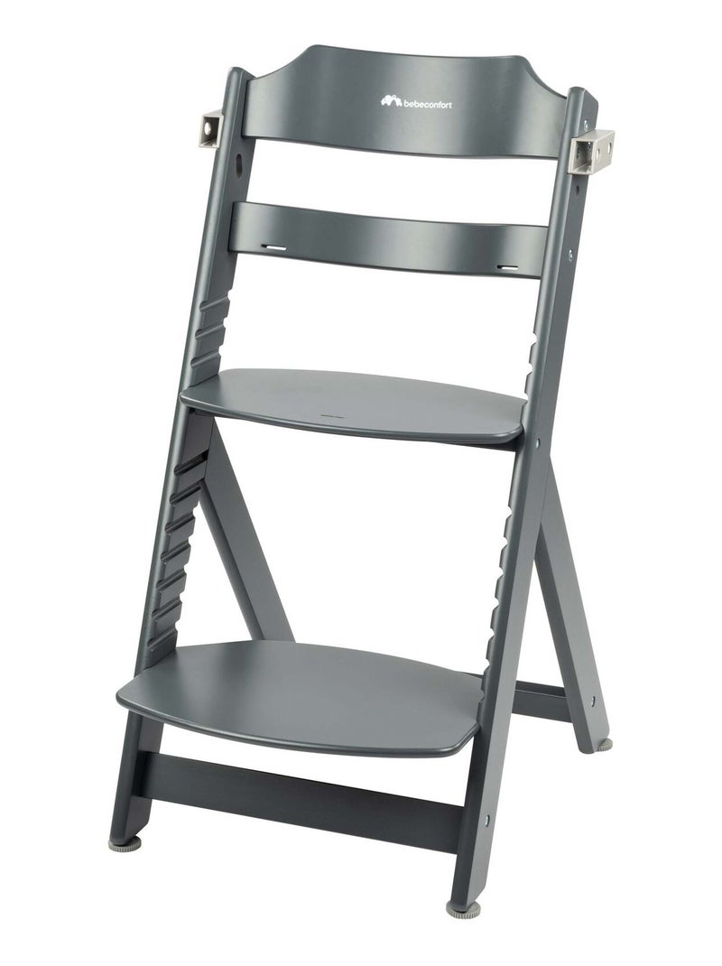 BEBE CONFORT Timba Chaise haute bébé en bois avec coussin, De 6 mois à 10 ans (30kg), Gray Mist Gris Gris anthracite - Kiabi
