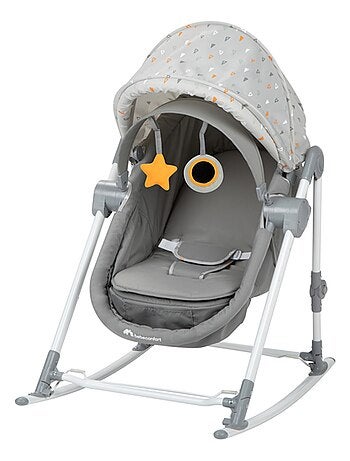 BEBECONFORT Starlight Transat bébé, inclinable, De la naissance à 9 mois  (9kg), Warm grey
