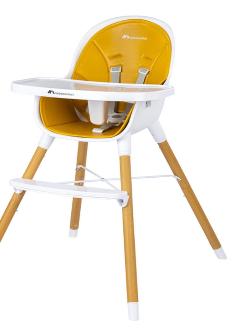 BEBECONFORT Avista Chaise haute bébé 2 en 1, De 6 mois à 6 ans (30kg),Terrazzo Jaune - Kiabi