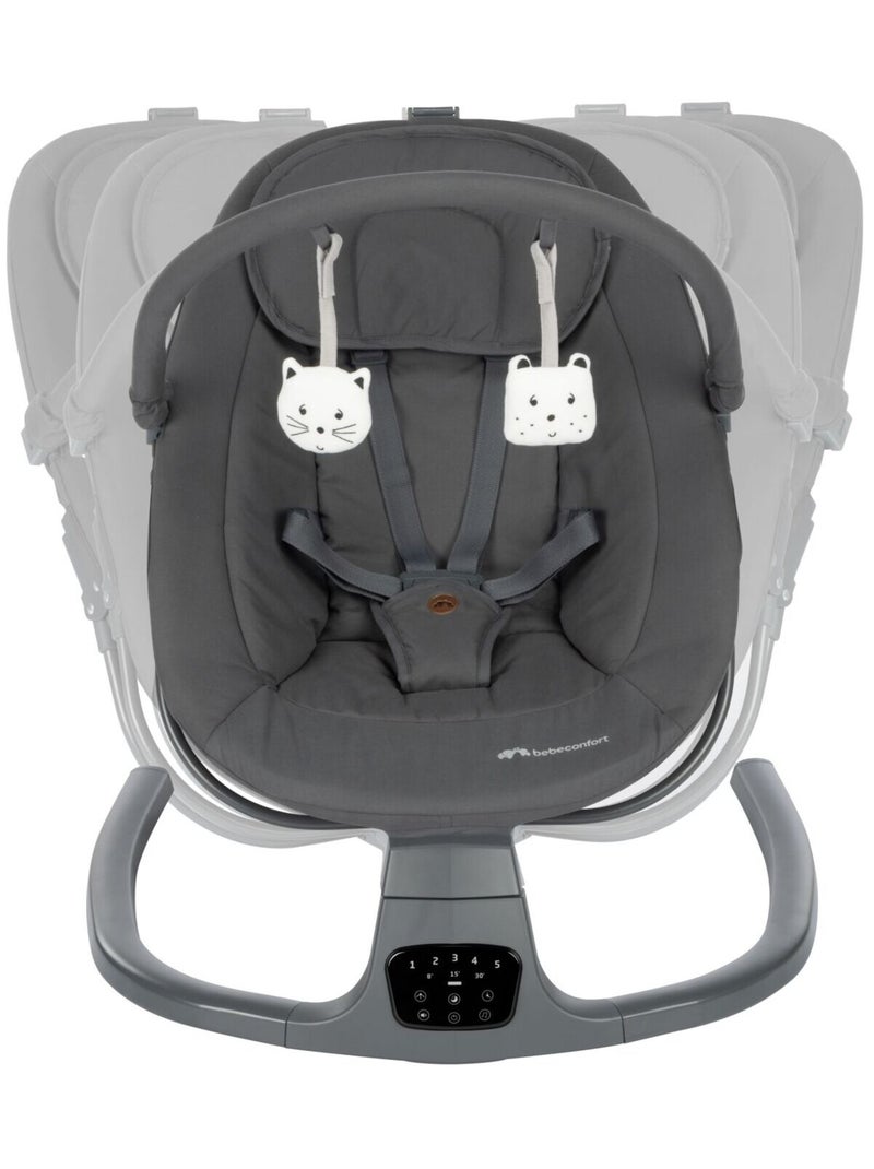 Bebeconfort Balancelle Bébé automatique et Transat Melilo Gris foncé - Kiabi
