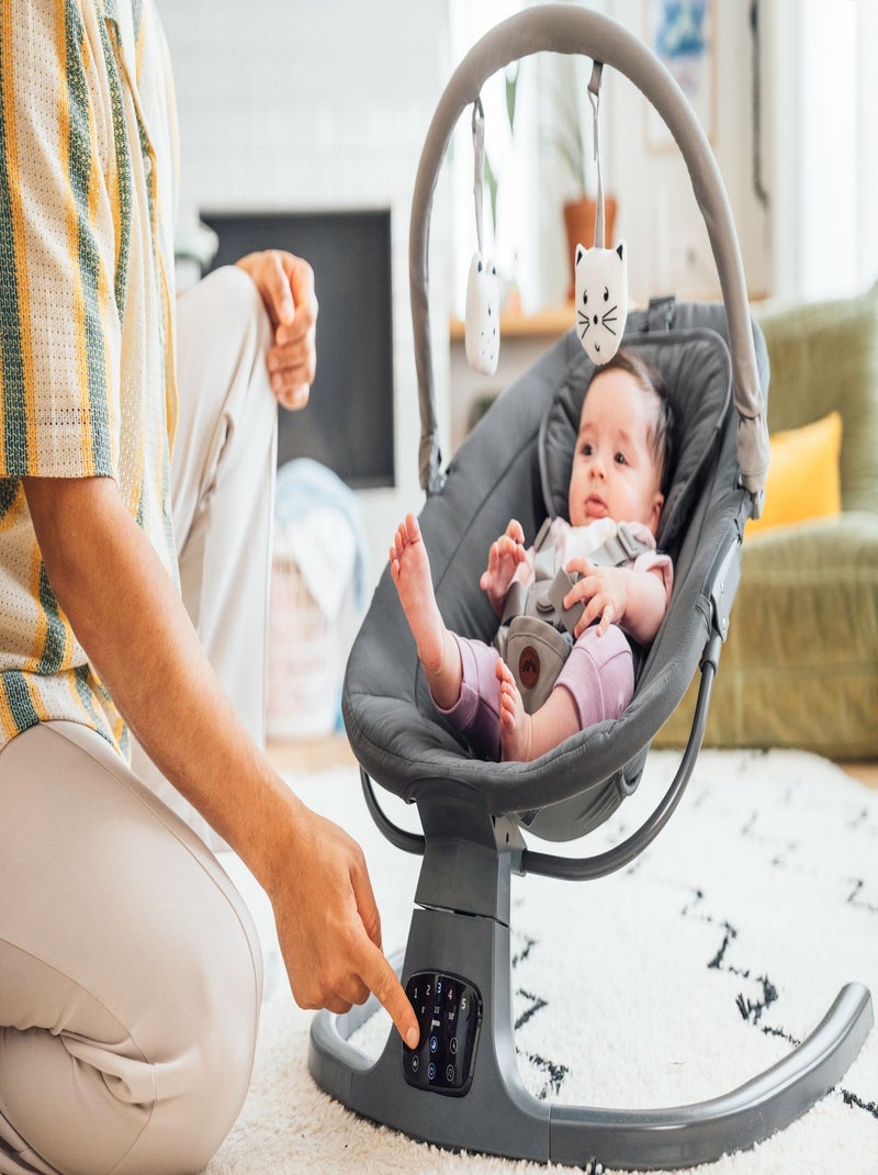 Bebeconfort Balancelle Bébé automatique et Transat Melilo Gris foncé - Kiabi