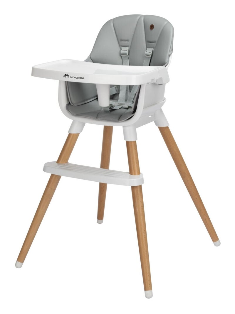 Bebeconfort Chaise haute bébé Abelia, Design Scandinave Gris Blanc - Kiabi