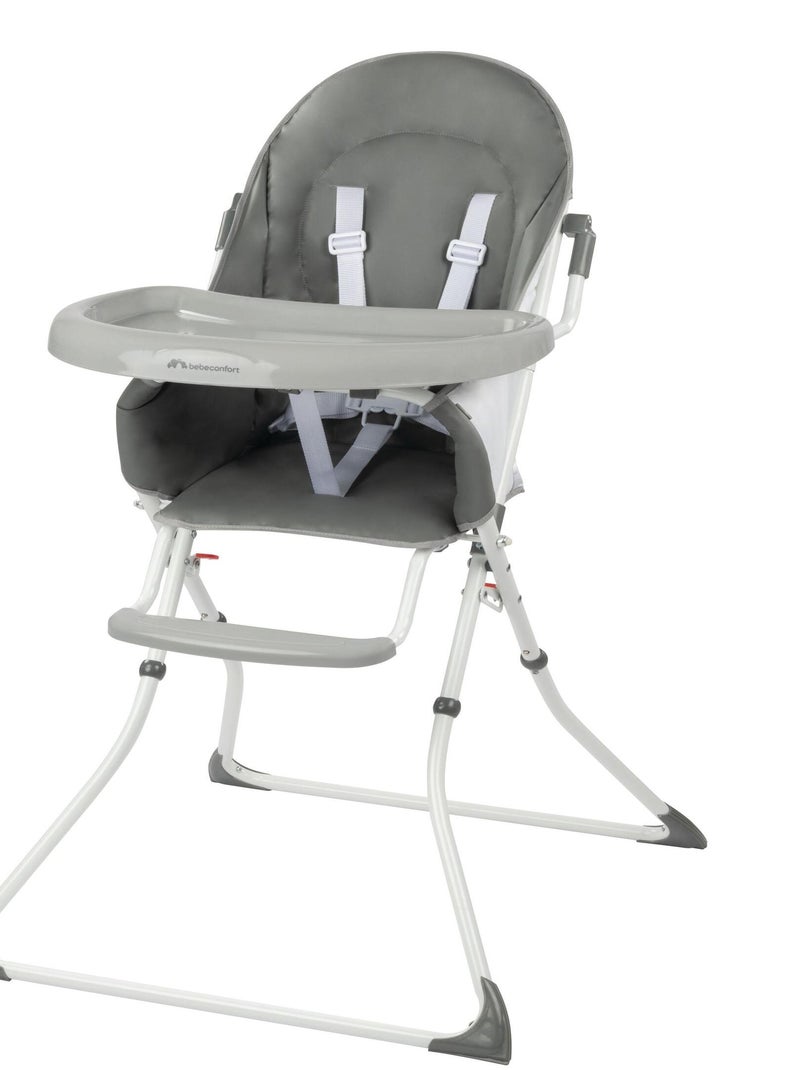 BEBECONFORT Kanji Chaise haute bébé, ultra compacte et pliable, De 6 mois à 3 ans (15kg), Gray Mist Gris Gris - Kiabi