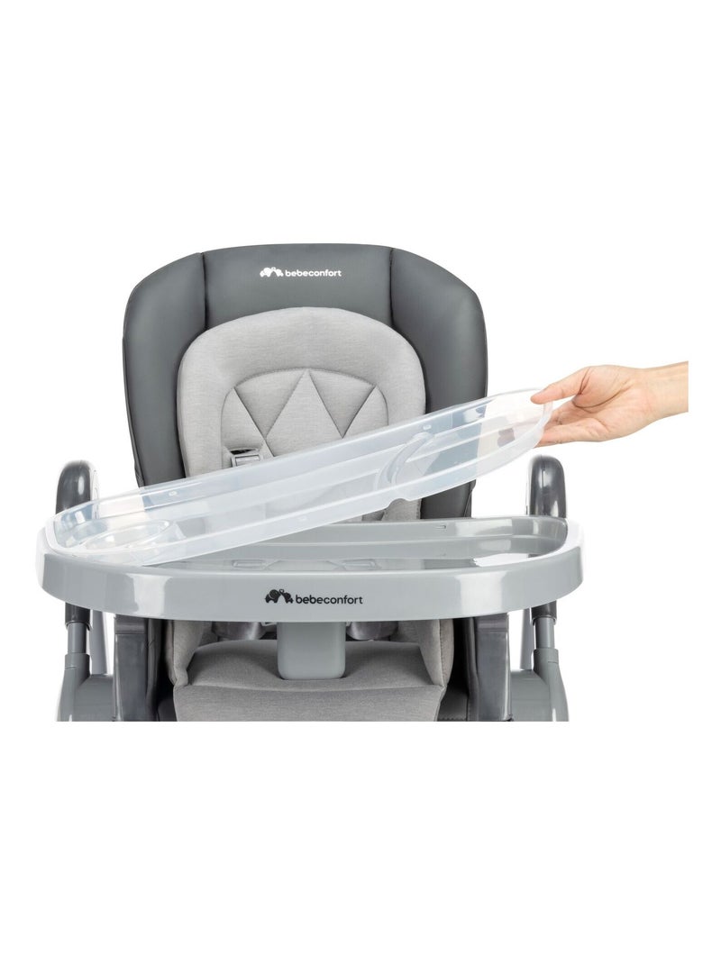 BEBECONFORT OLEA Chaise haute bébé, évolutive, multi-positions Blanc Gris anthracite - Kiabi