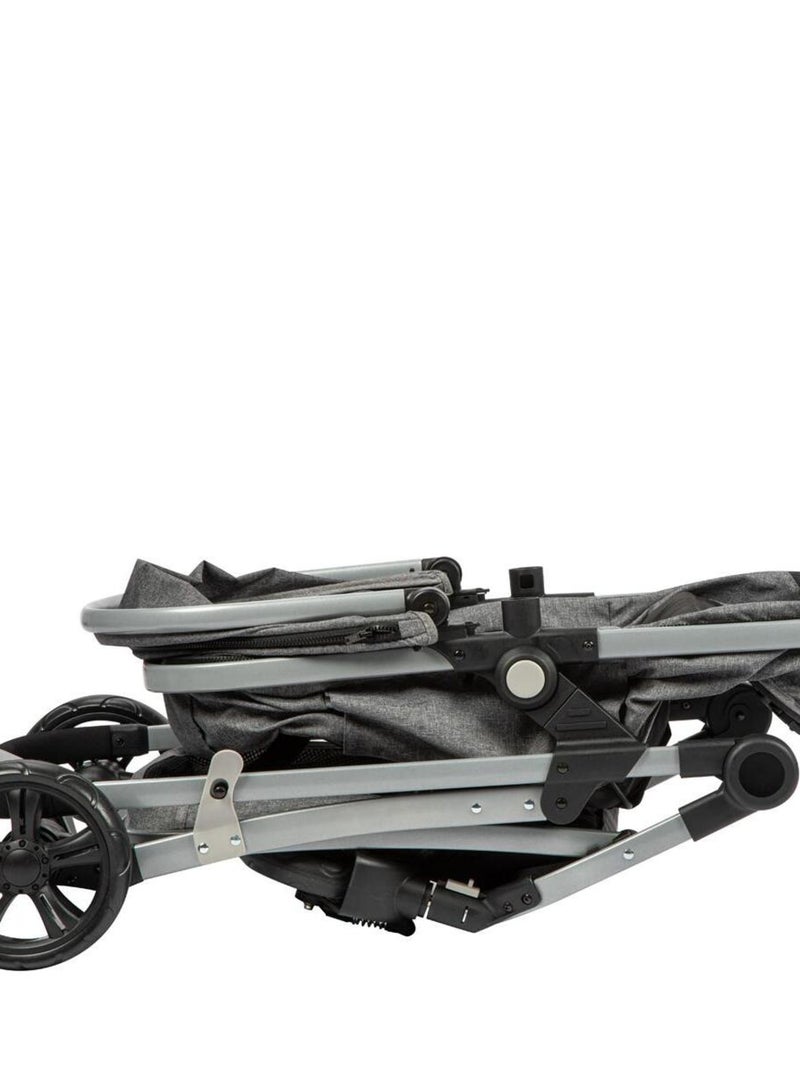 BEBECONFORT Poussette 2 en 1 Hello, avec nacelle intégrée, 4 roues, Black Chic Gris Noir - Kiabi