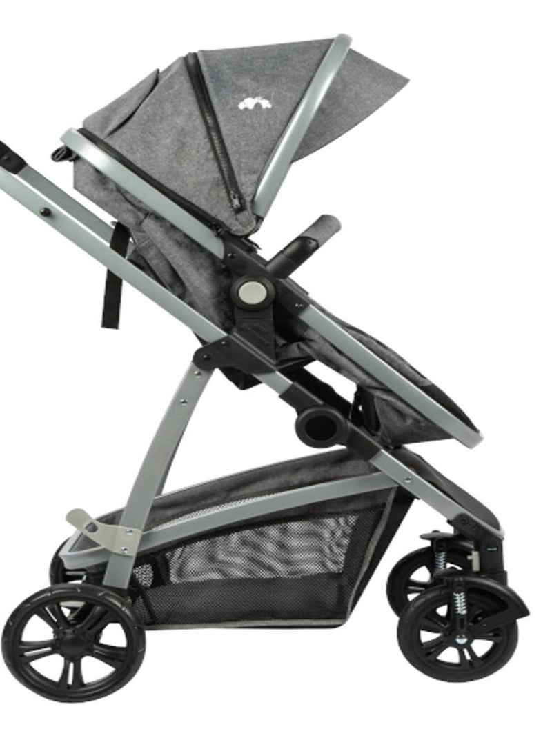 BEBECONFORT Poussette 3 en 1 Hello, avec nacelle intégrée + Siège auto Gr0+, Black Chic, Gris Noir - Kiabi
