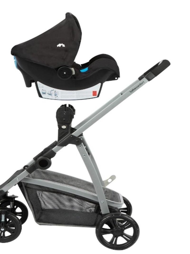 BEBECONFORT Poussette 3 en 1 Hello, avec nacelle intégrée + Siège auto Gr0+, Black Chic, Gris Noir - Kiabi