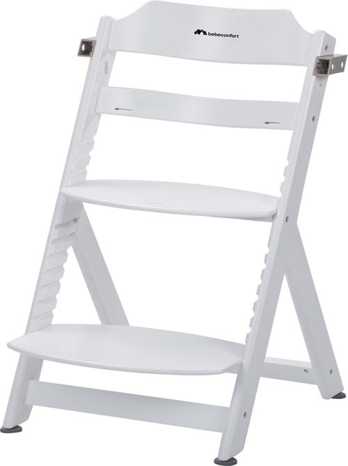 BEBECONFORT Timba basic Chaise haute bébé, Chaise bois, De 6 mois à 10 ans (30kg), Blanc - Kiabi