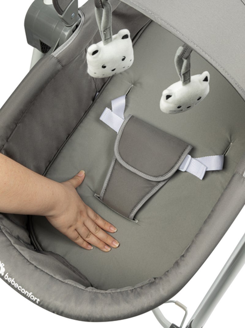 BEBECONFORT Transat 3 en 1 bébé Calys, Balancelle, berceau, de la naissance jusqu'à 9 mois (9kg) Gris clair - Kiabi