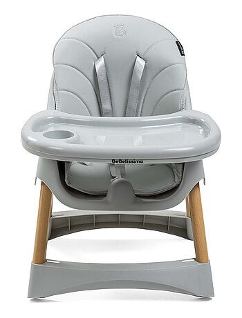 Bebelissimo - Chaise haute 2 en 1 - Evolutive - Réglable - Pliable - woodie
