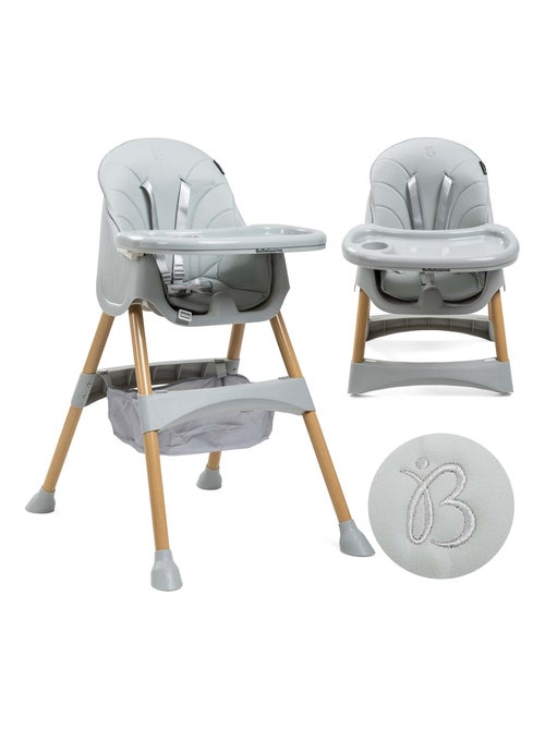 Bebelissimo - Chaise haute 2 en 1 - Evolutive - Réglable - Pliable - woodie - Kiabi Bebelissimo - Chaise haute 2 en 1 - Evolutive - Réglable - Pliable - woodie - Kiabi
