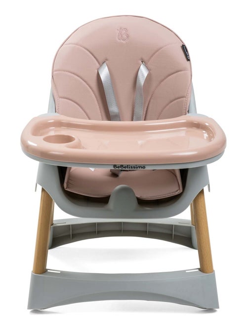 Bebelissimo - Chaise haute 2 en 1 - Evolutive - Réglable - Pliable - woodie - Kiabi