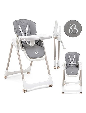 Bebelissimo - Chaise haute évolutive bébé - Pliable - Compacte - Réglable hauteur - De 6 mois à 3 an