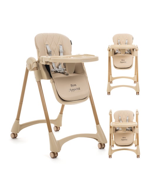 Bebelissimo - Chaise haute évolutive bébé - Pliable - Réglable hauteur - Bon Appetit - Kiabi