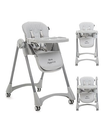 Bebelissimo - Chaise haute évolutive bébé - Pliable - Réglable hauteur - Bon Appetit