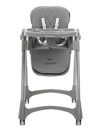 Bebelissimo - Chaise haute évolutive bébé - Pliable - Réglable hauteur - Bon Appetit