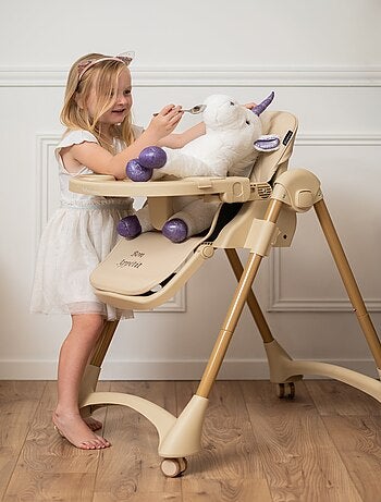 Bebelissimo - Chaise haute évolutive bébé - Pliable - Réglable hauteur - Bon Appetit