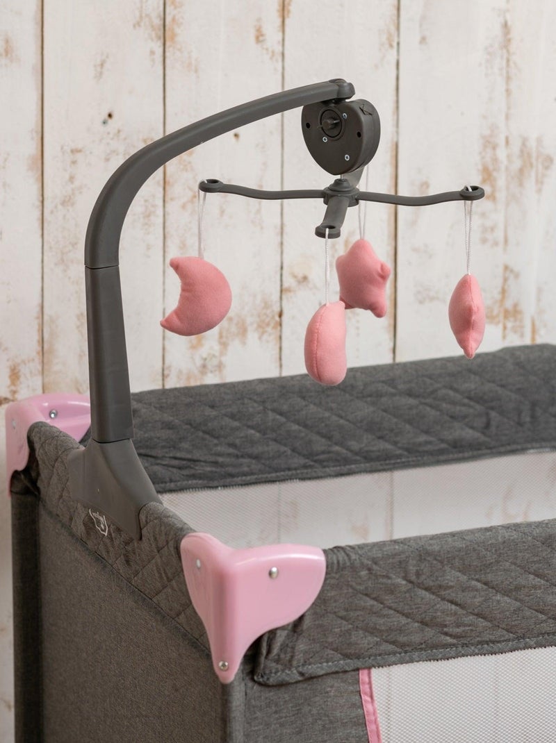 BEBELISSIMO - Lit parapluie bébé - berceau bébé - Nuit - lit pliant - 2 niveaux Rose - Kiabi
