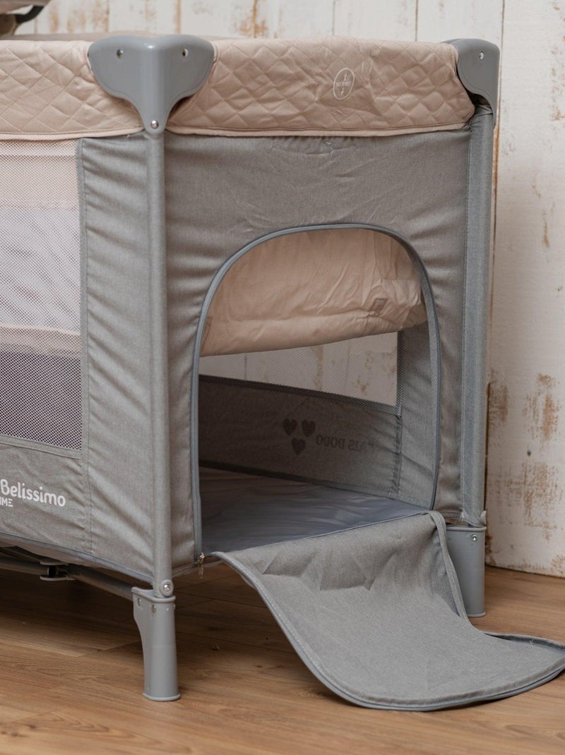 BEBELISSIMO - Lit parapluie bébé - lit pliant - Fais dodo  - table à langer et jouets Gris - Kiabi