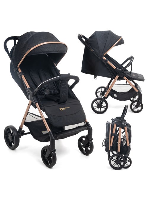 Bebelissimo - poussette bébé canne ultra compacte – noix - Kiabi Bebelissimo - poussette bébé canne ultra compacte – noix - Kiabi