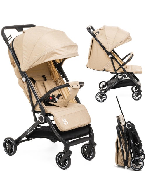 Bebelissimo - Poussette bébé Citadine Ultra Compacte - De 0 à 36 mois - Lioni -0-22kg - beige - Kiabi