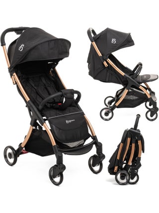 Bebelissimo - Poussette bébé Citadine Ultra Compacte - De 0 à 36 mois - Teano - noir