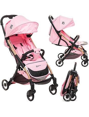 Bebelissimo - Poussette bébé Citadine Ultra Compacte - De 0 à 36 mois - Teano - rose